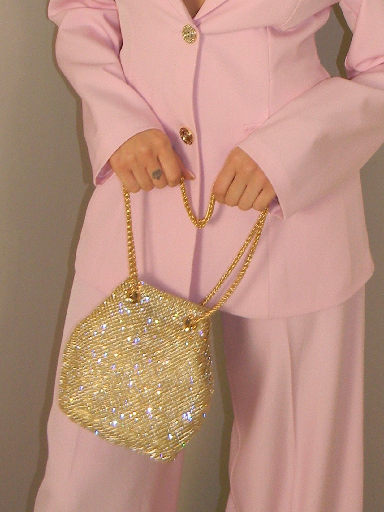 BORSA GLITTER ORO