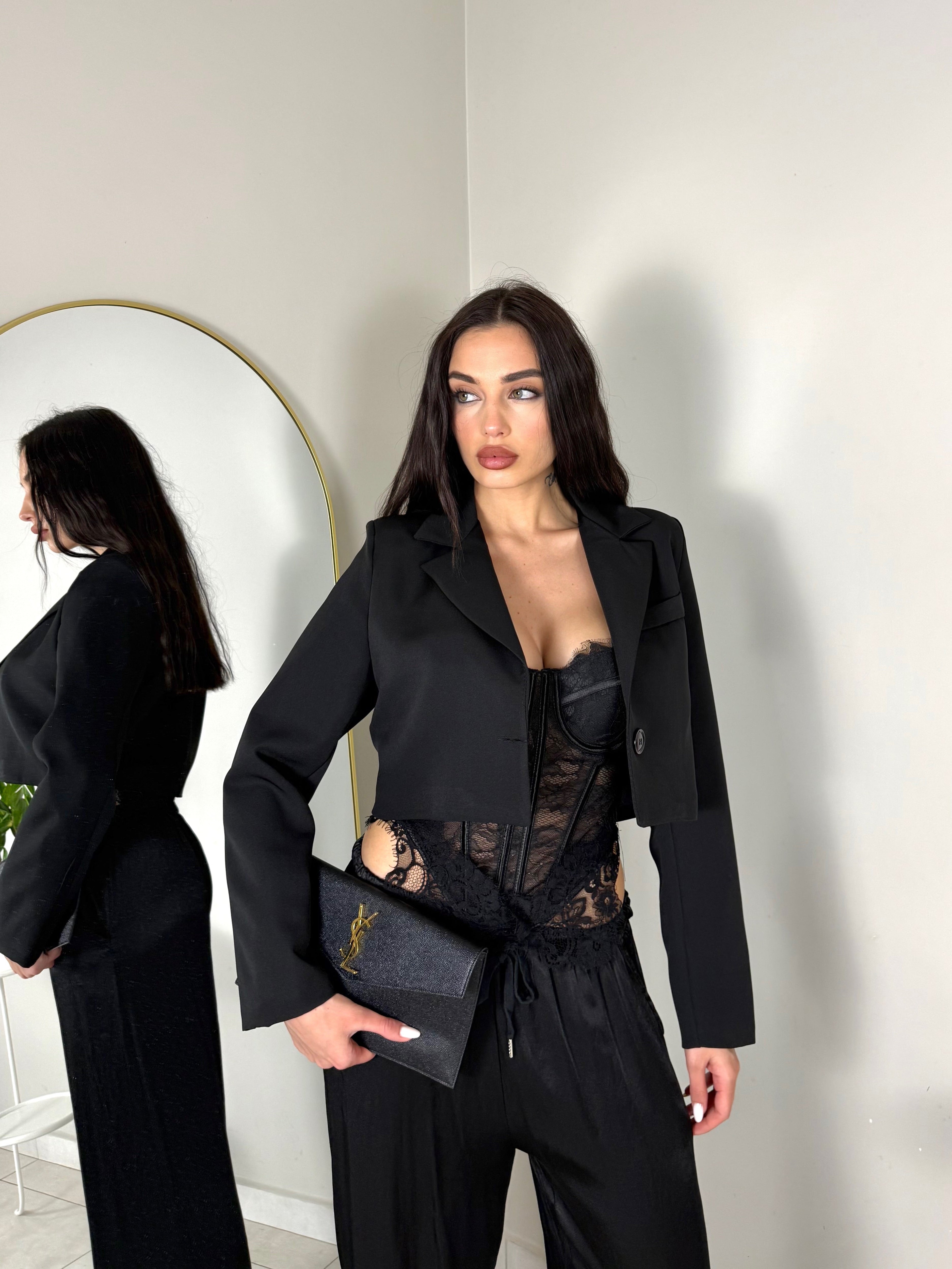 BLAZER CROP NERO
