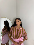 CAMICIA A RIGHE ROSA