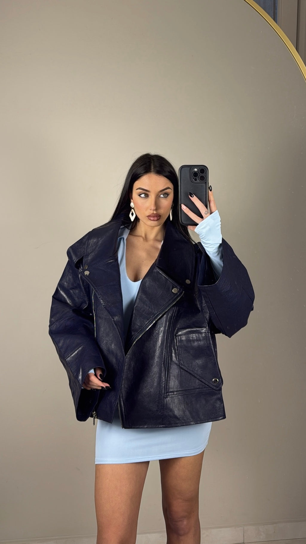 CHIODO IN ECOPELLE BLU NOTTE