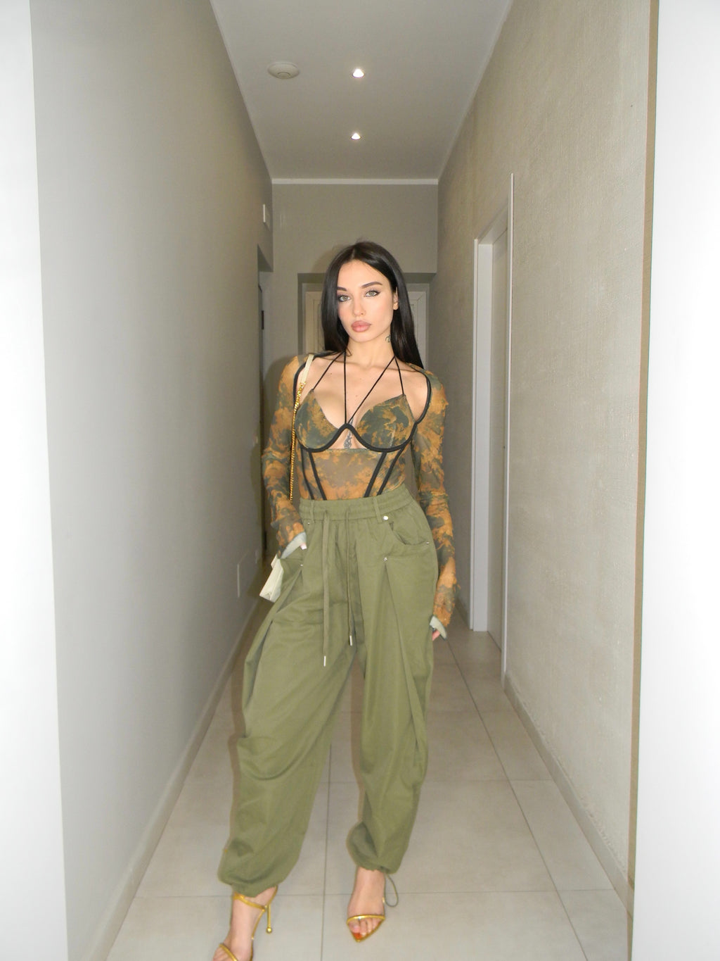 PANTALONE CARGO VERDE MILITARE