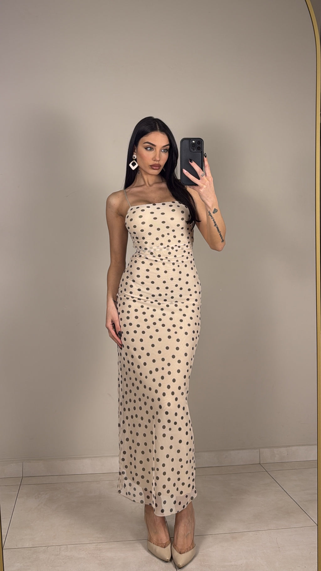 DRESS A POIS AVORIO