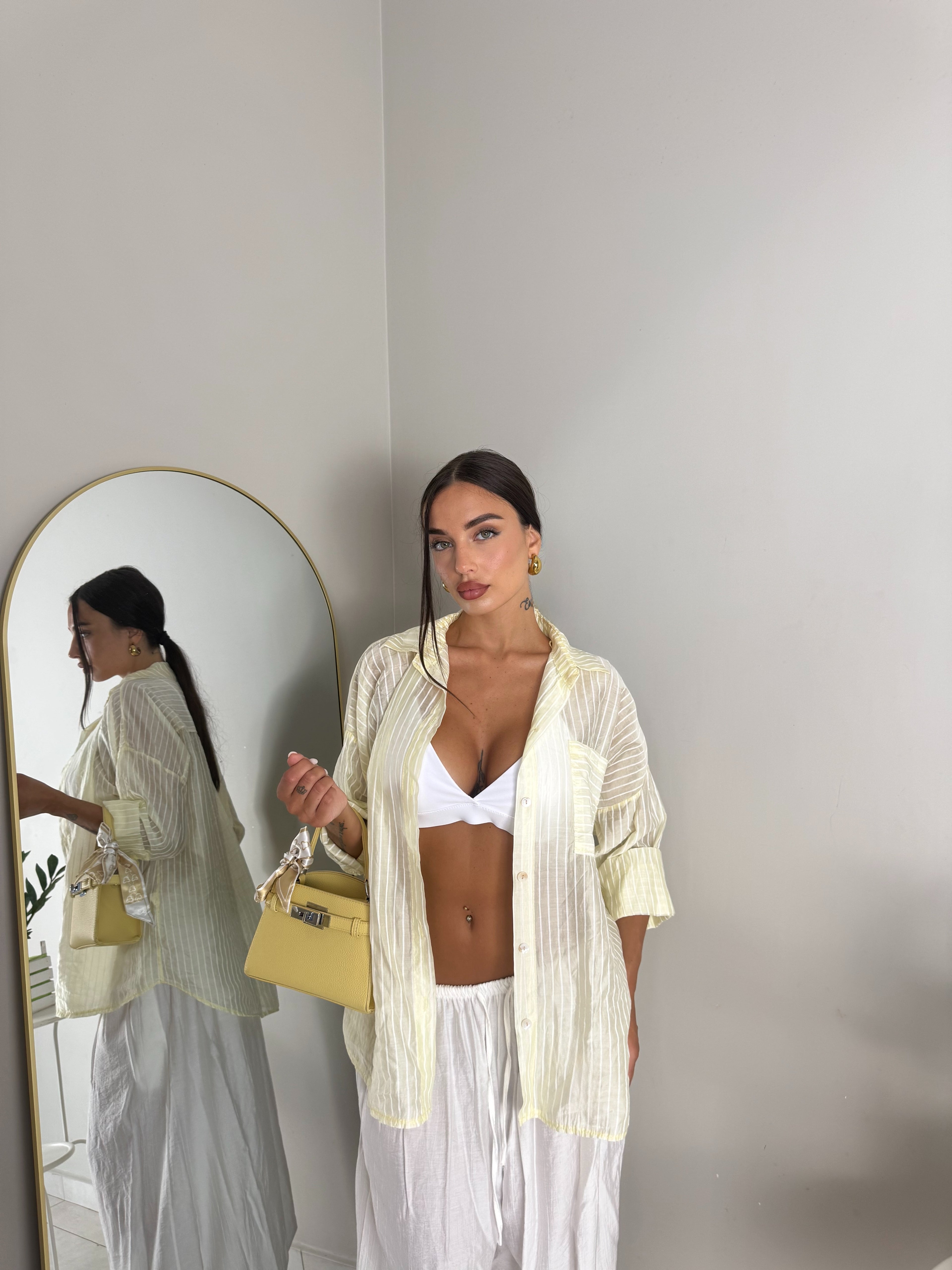 BLUSA GIALLA A RIGHE