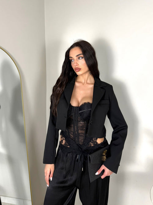 BLAZER CROP NERO
