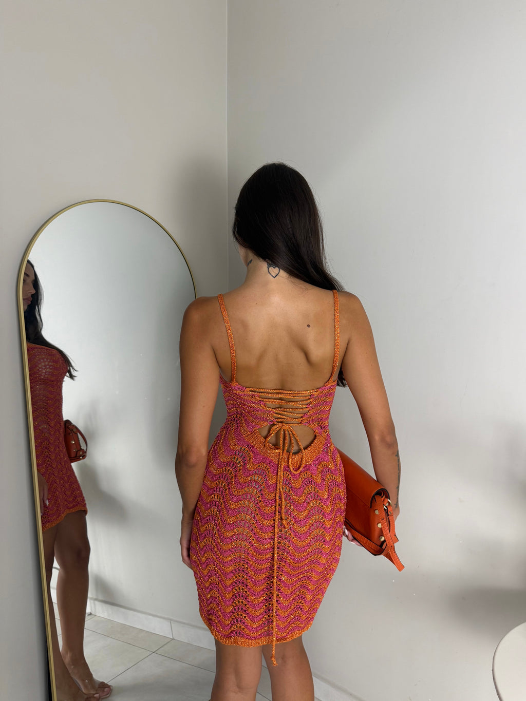 DRESS LUCE ROSA E ARANCIO