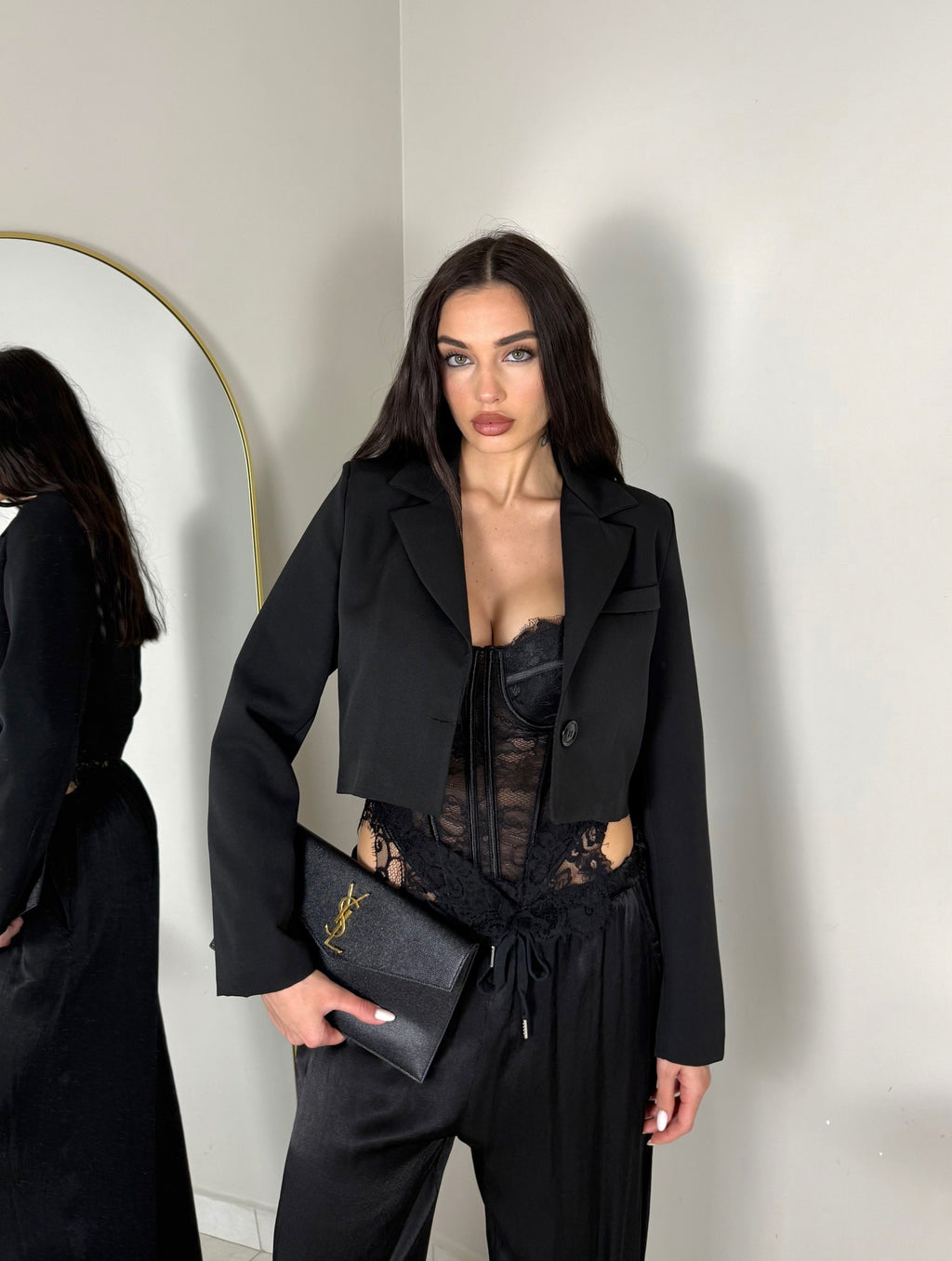 BLAZER CROP NERO