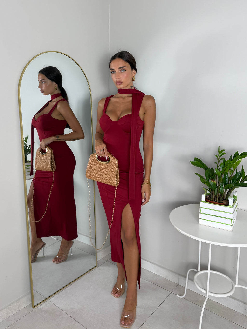 DRESS MADISON ROSSO
