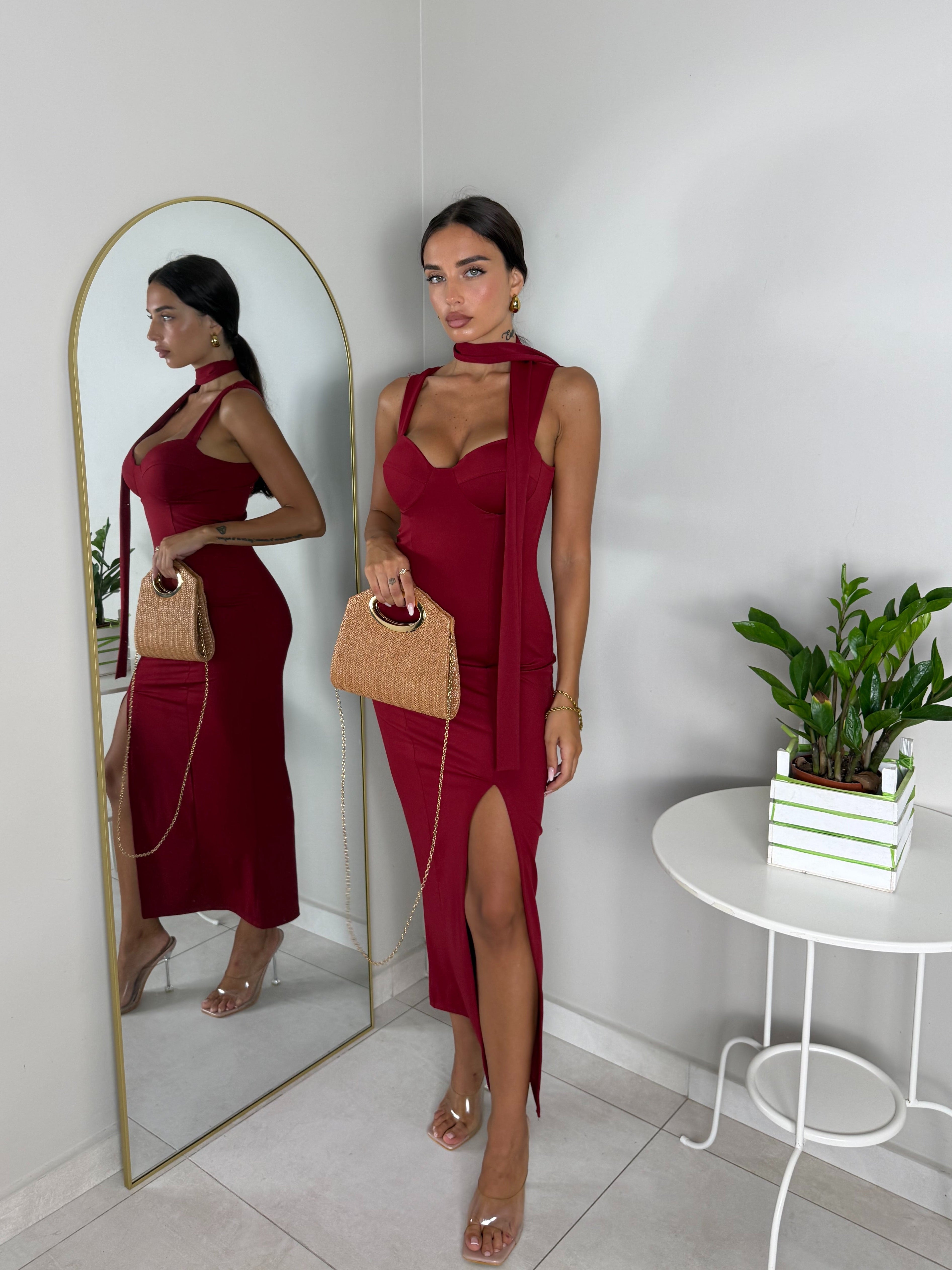 DRESS MADISON ROSSO