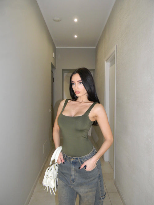 BODY CANOTTA VERDE MILITARE