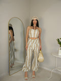 COORDINATO A RIGHE BEIGE