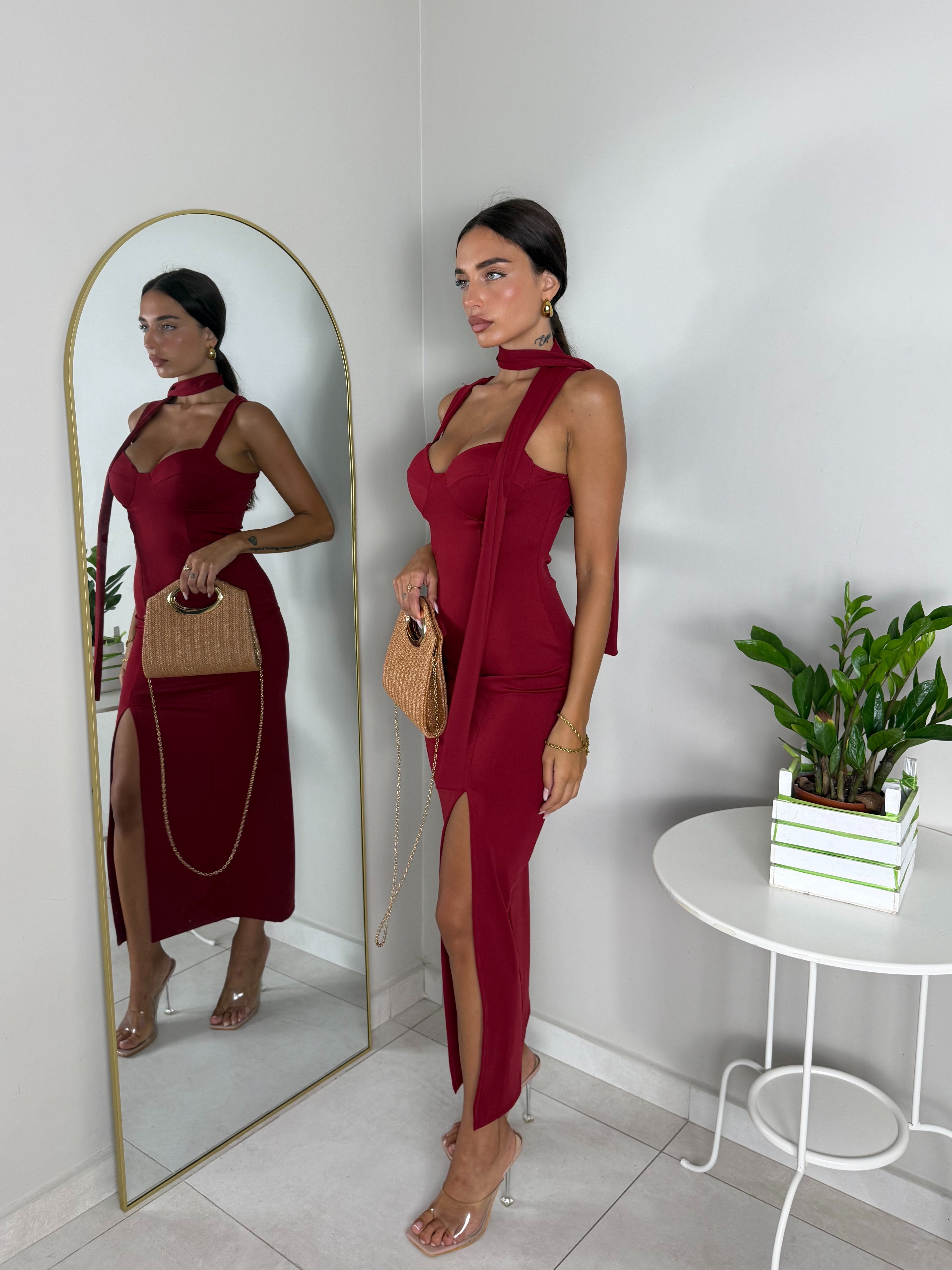 DRESS MADISON ROSSO