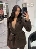 GIACCA A RIGHE MARRONE