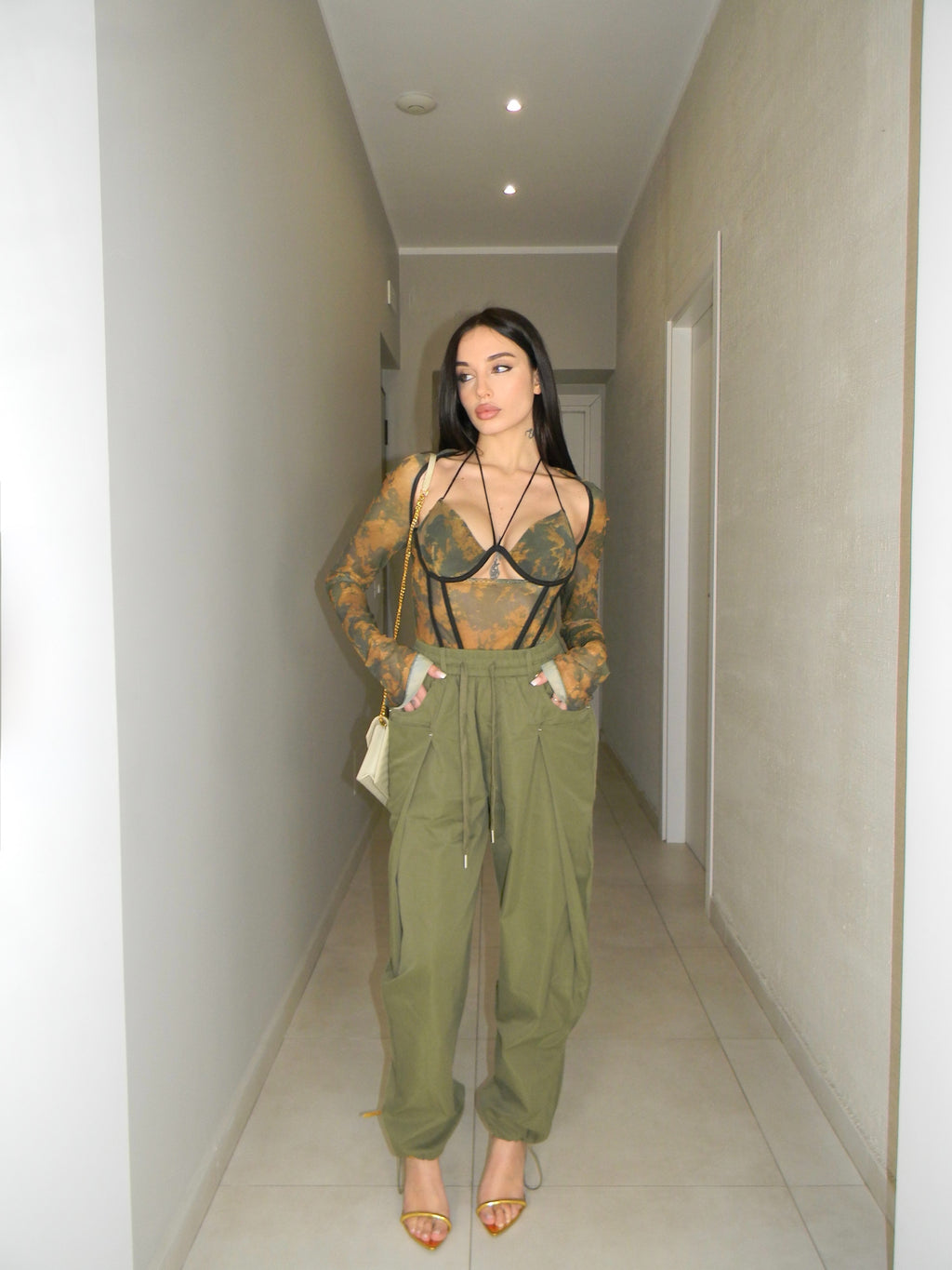 PANTALONE CARGO VERDE MILITARE