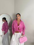 BLUSA ROSA A RIGHE