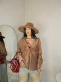 BLUSA SEMITRANSPARENTE BEIGE