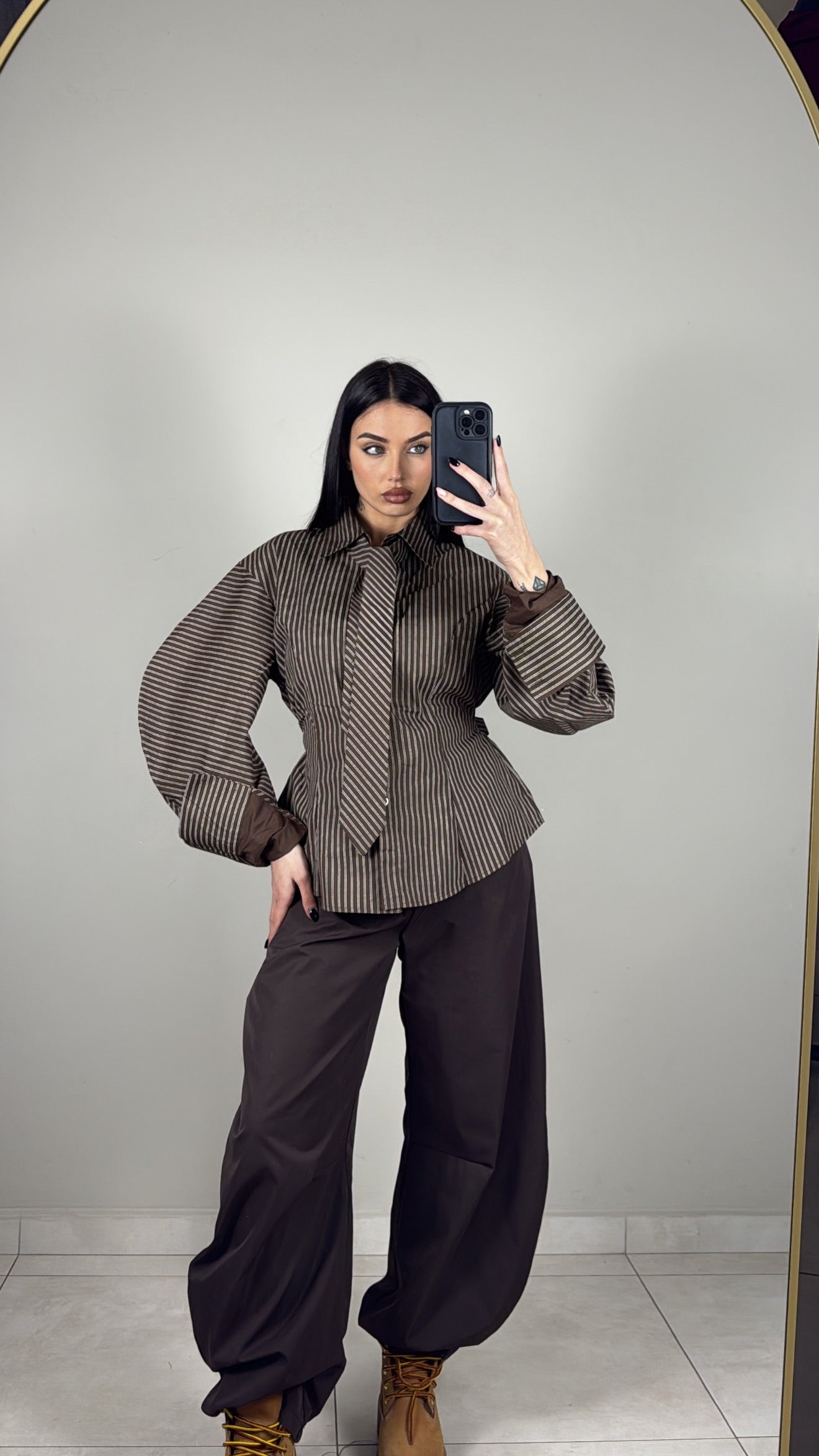 CAMICIA BLOOM MARRONE