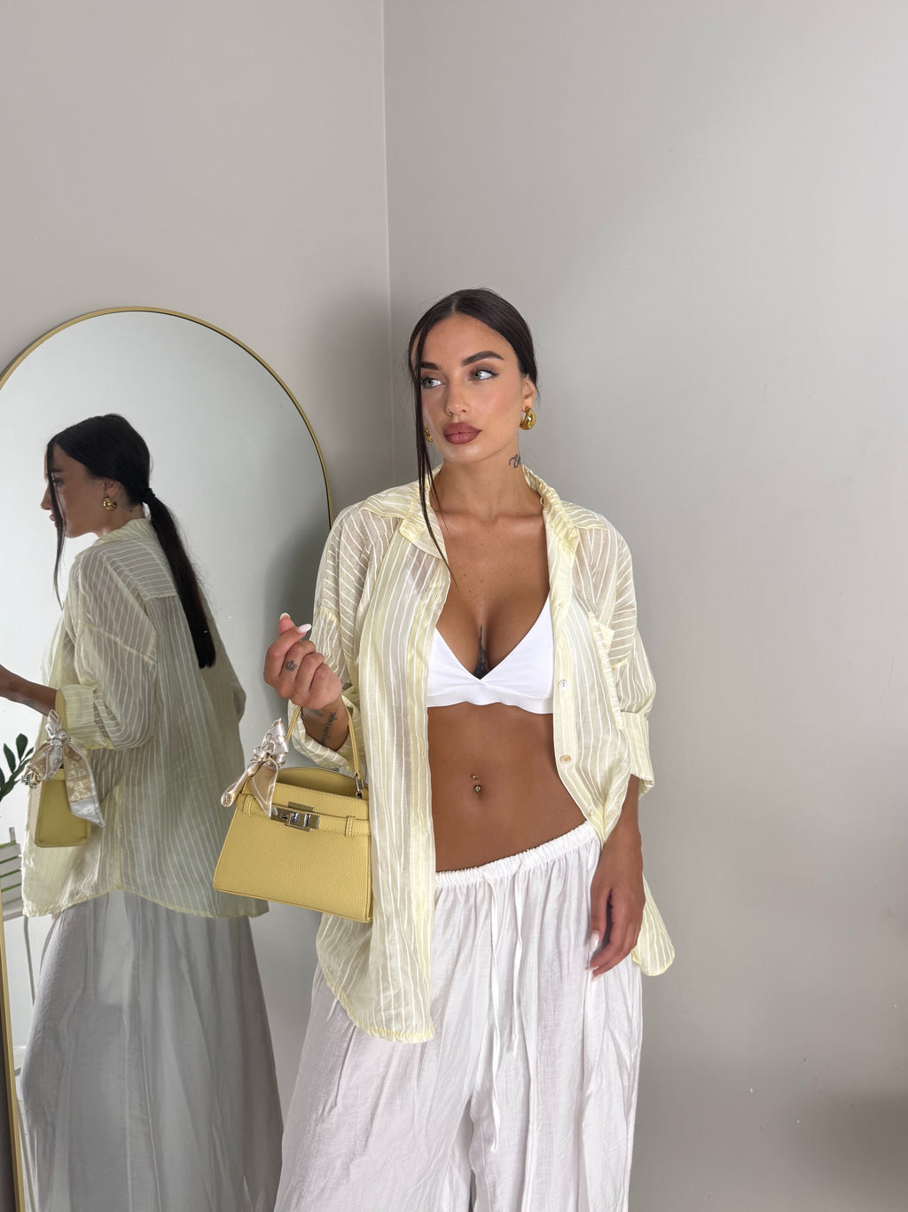 BLUSA GIALLA A RIGHE