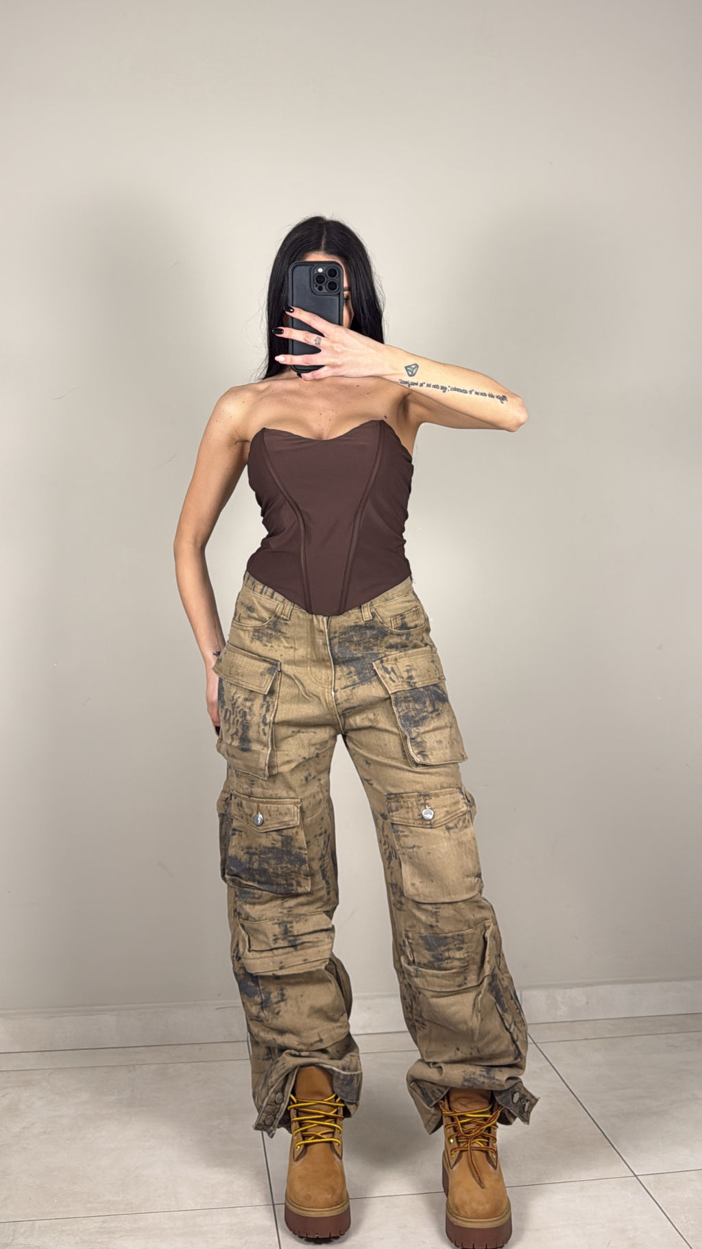 JEANS CARGO MILITARE