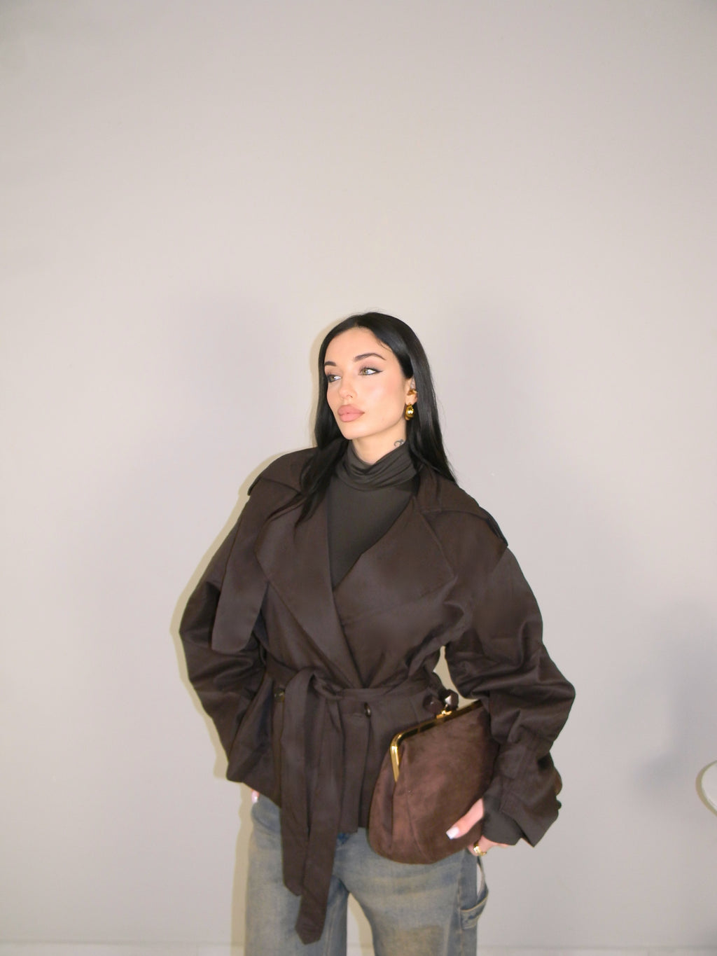 TRENCH MARRONE