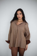 CAMICIA A RIGHE BEIGE