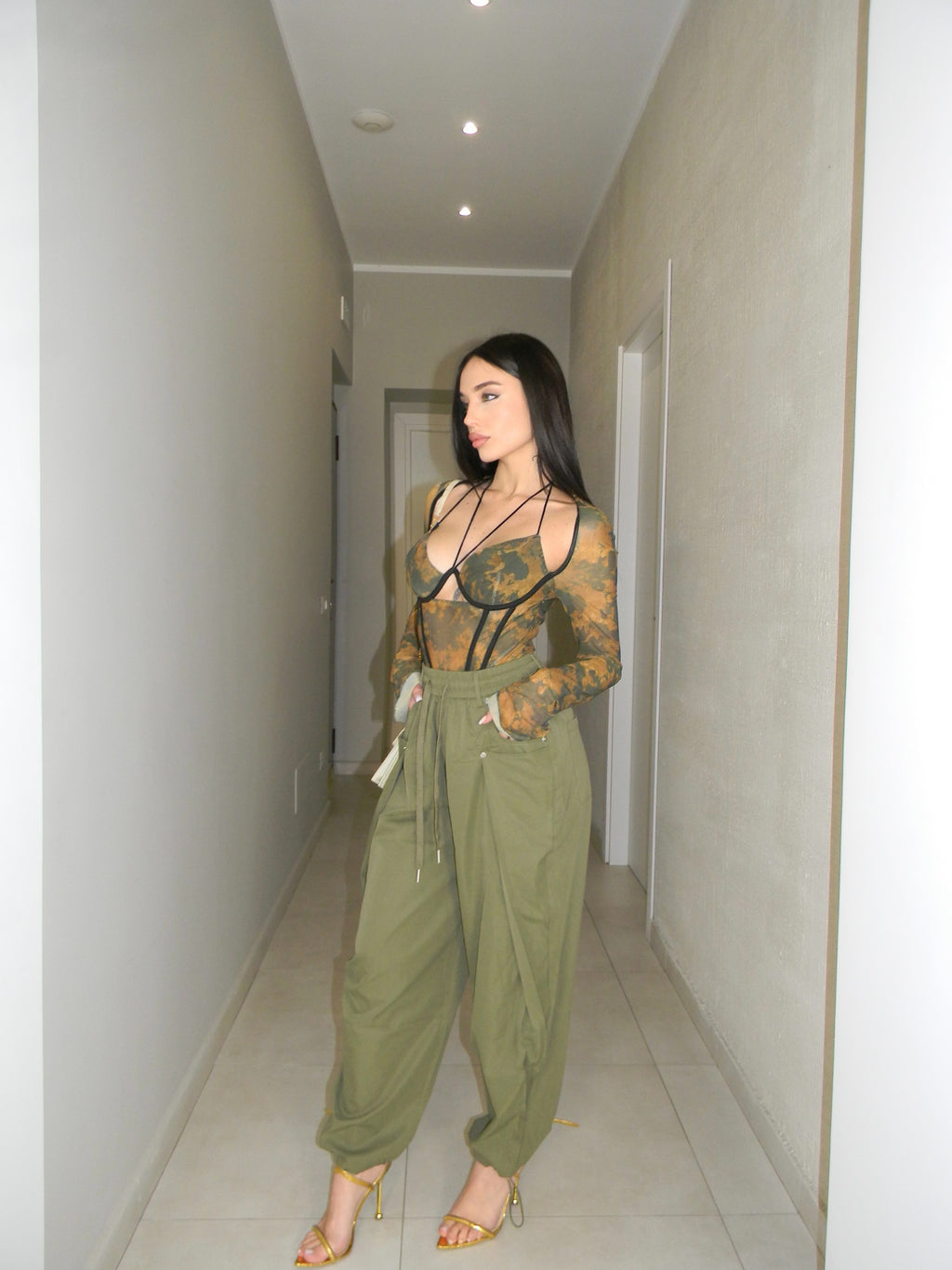 PANTALONE CARGO VERDE MILITARE