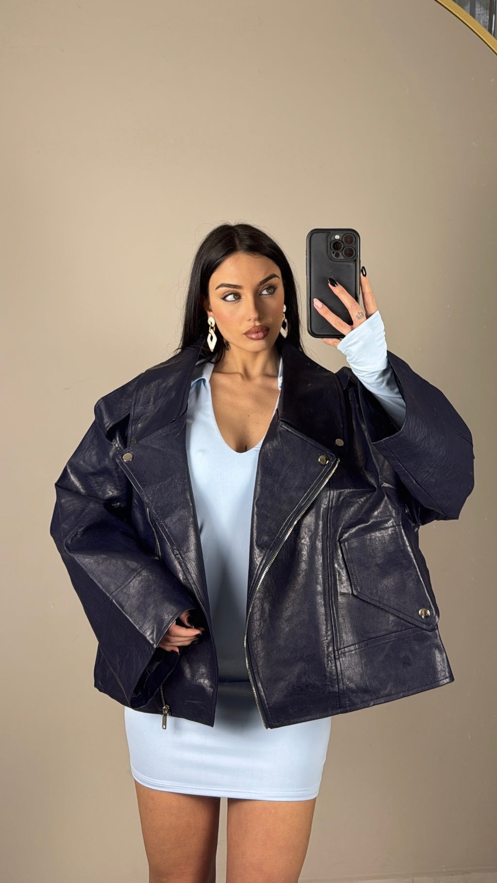 CHIODO IN ECOPELLE BLU NOTTE